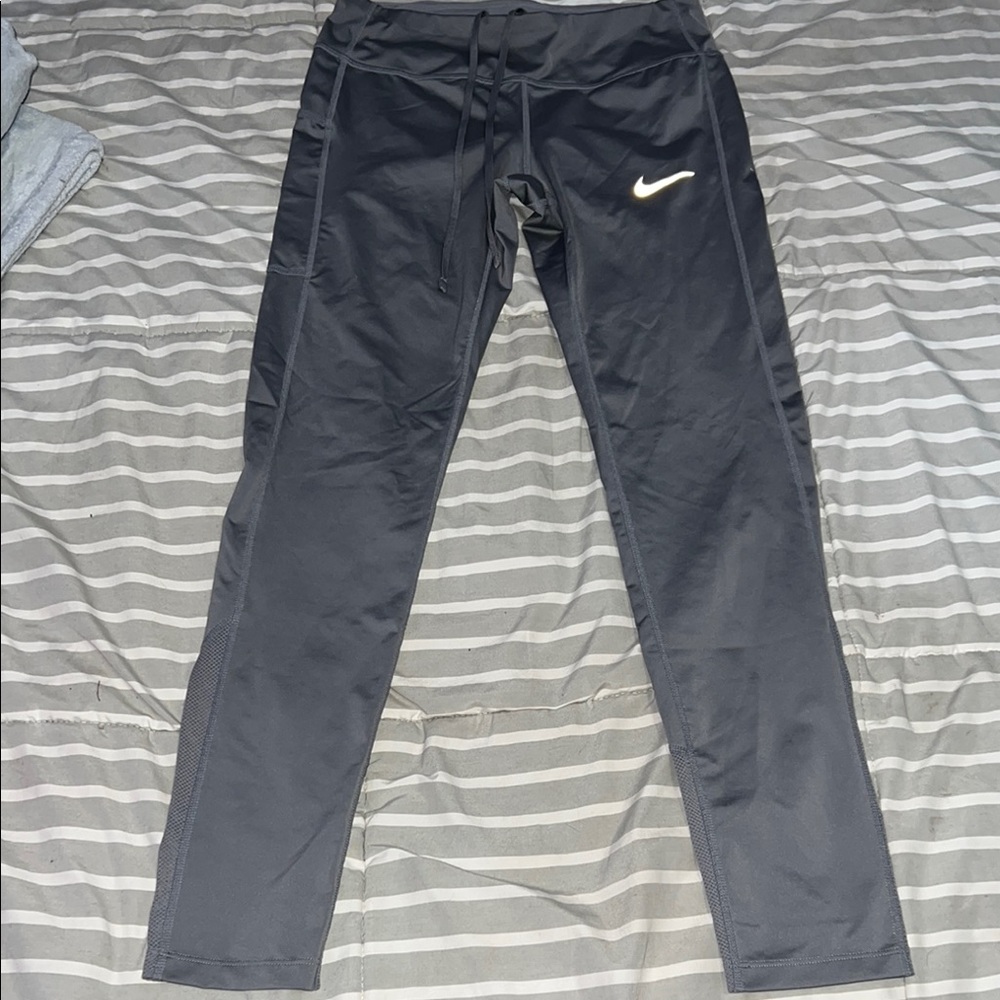 Nike Gray Leggings with White Logo